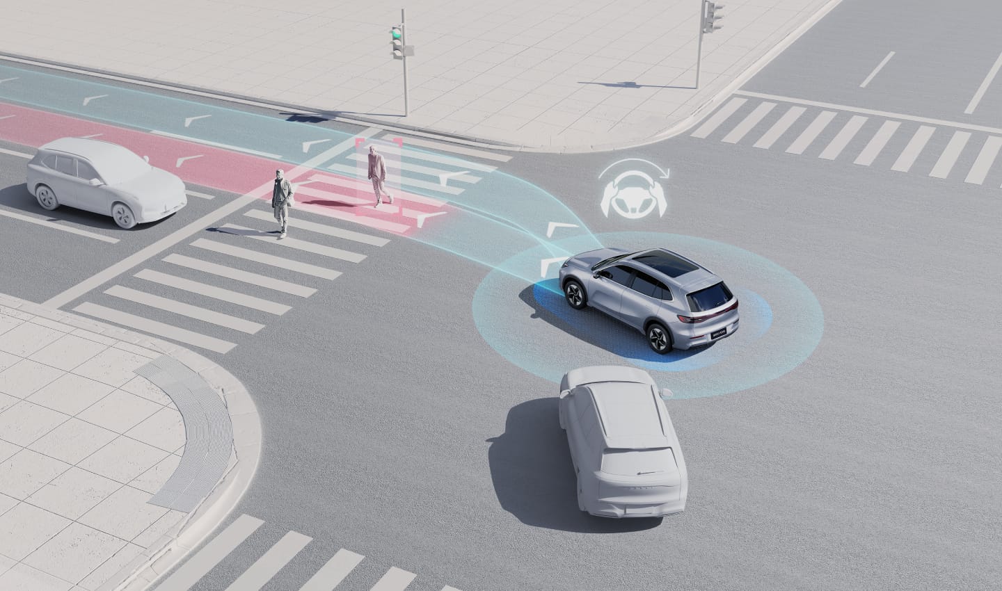 EVASIVE MANOEUVRE ASSIST (EMA)
Reacts instantly to potential collisions by providing emergency steering adjustments to help you avoid obstacles. When a hazard is detected, the system actively assists in maneuvering the vehicle, enhancing control and reducing the risk or severity of an accident.